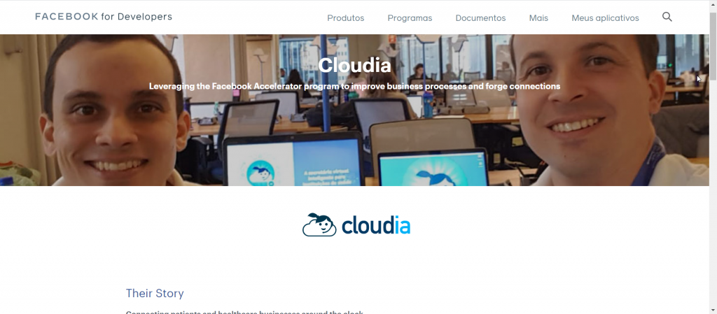Case Cloudia no Facebook for Startups internacional