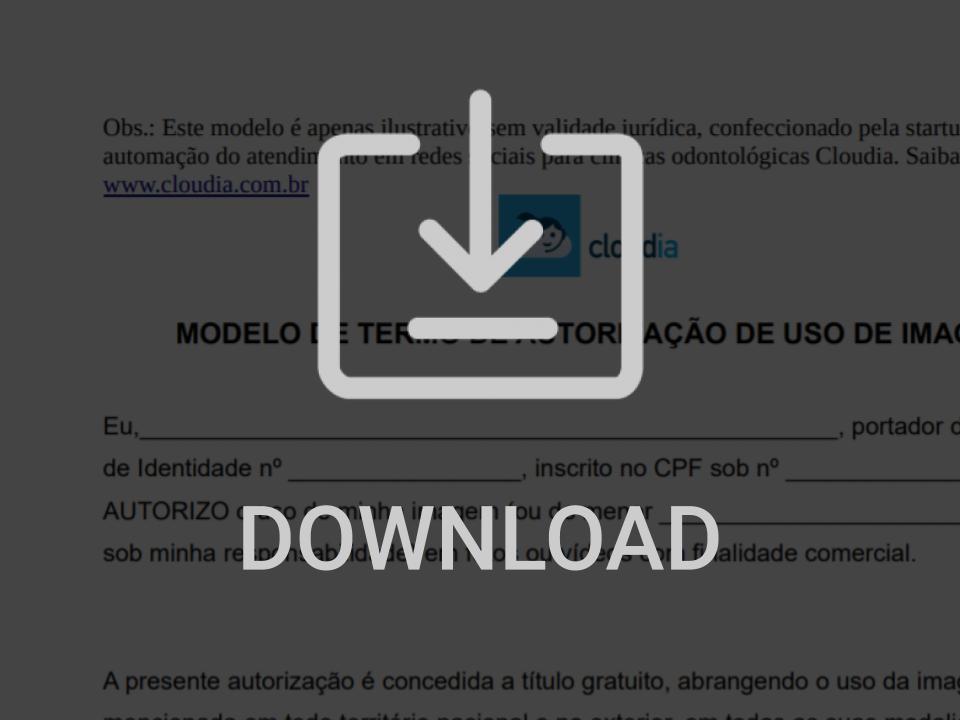 Modelo de formulário de autorização do paciente para uso de imagem de antes e depois