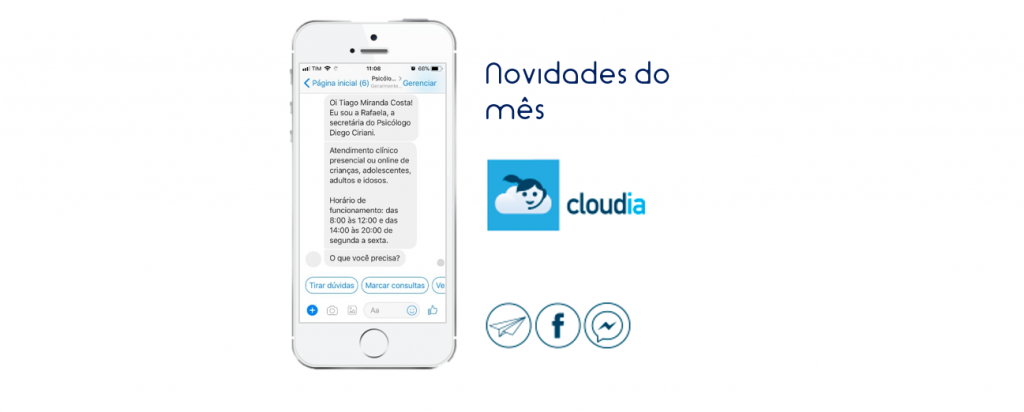 Novidades do atendimento automático da Cloudia em janeiro de 2018